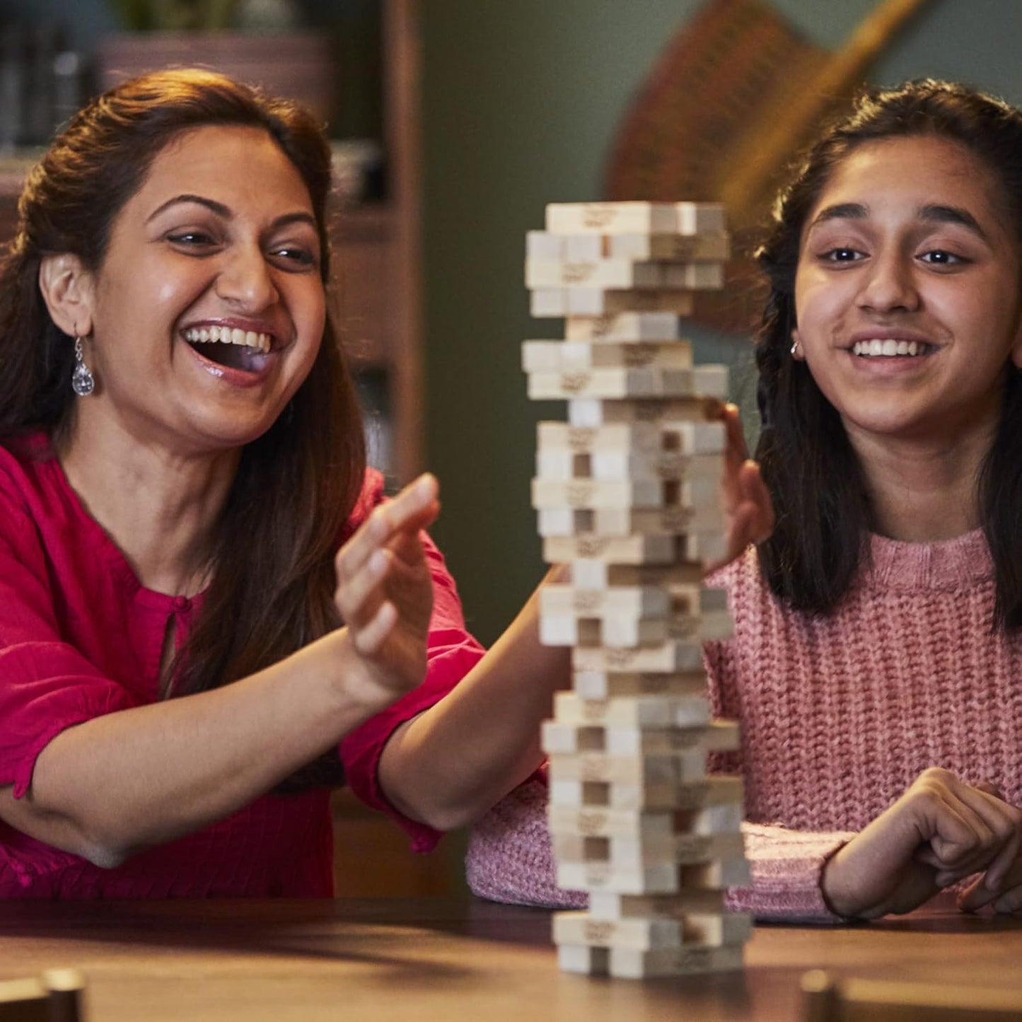 "Classic Wooden Stacking Tower Game | Genuine Hardwood Blocks | Ages 6+ | 1+ Players | Fun Party and Family Game"