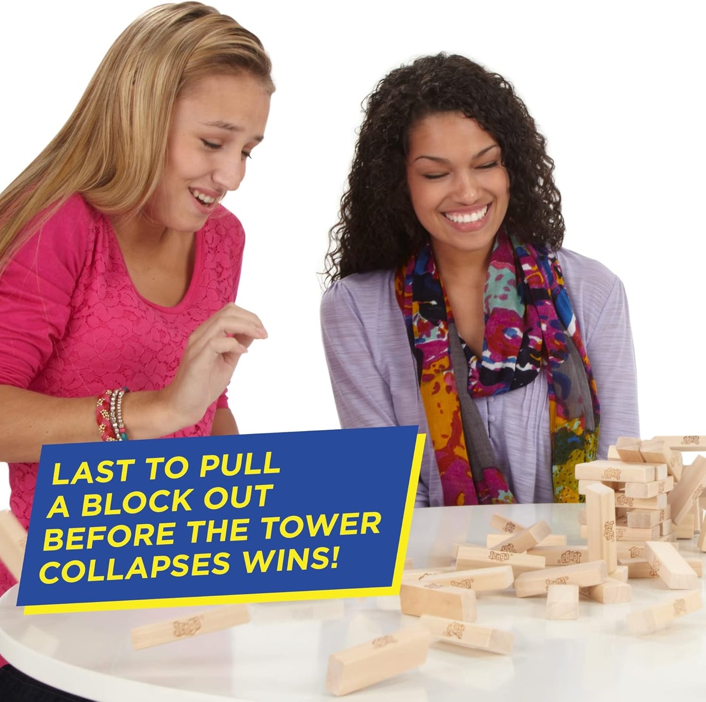 "Classic Wooden Stacking Tower Game | Genuine Hardwood Blocks | Ages 6+ | 1+ Players | Fun Party and Family Game"