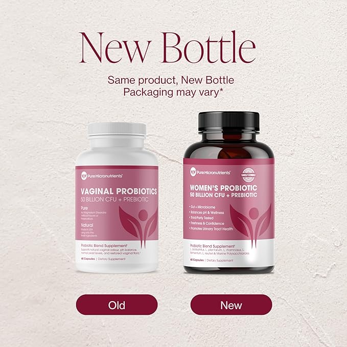 Probiotics for Women – pH Balance & Vaginal Health Support – 50 Billion CFU per Serving – Digestive, Gut & Urinary Tract Care – Lactobacillus & Prebiotics – 60 Capsules