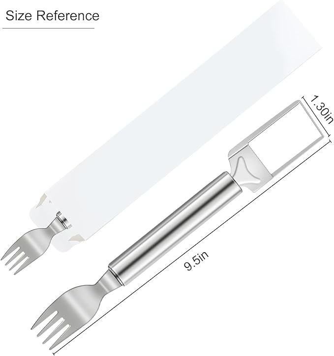 2-Pack Stainless Steel Watermelon Cutter & Fork Tool – 2-in-1 Fruit Slicer for Easy Serving – Portable Kitchen Gadget for Home, Party, and Camping (Silver) 🍉🍴