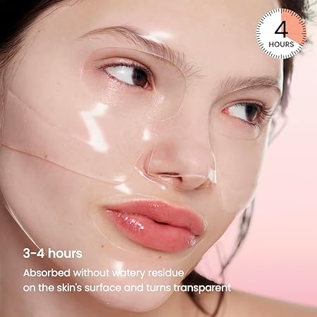 Bio-Collagen Real Deep Hydrogel Mask – Hydrating Overnight Treatment for Pore Minimizing and Elasticity Improvement, 34g x 4 Count