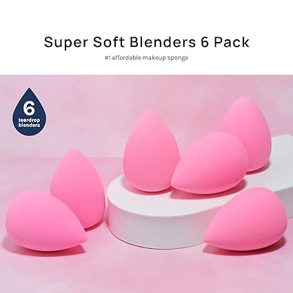 "Makeup Sponge Set – Latex-Free, High-Definition Beauty Blenders for Powder, Cream, and Liquid – Set of 6 Super Soft Cosmetic Sponges"
