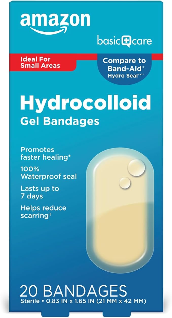 Advanced Fast Healing Hydrocolloid Gel Bandages, Regular Size, 20 Count