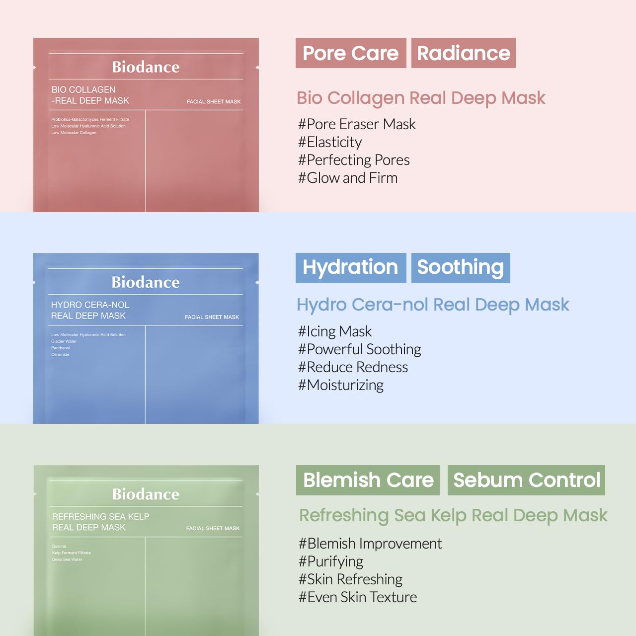 Bio-Collagen Real Deep Hydrogel Mask – Hydrating Overnight Treatment for Pore Minimizing and Elasticity Improvement, 34g x 4 Count