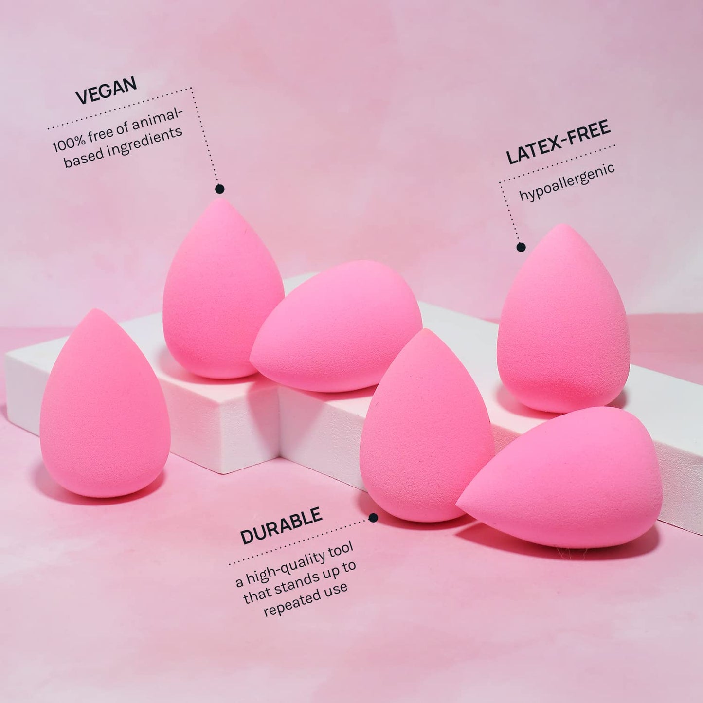 "Makeup Sponge Set – Latex-Free, High-Definition Beauty Blenders for Powder, Cream, and Liquid – Set of 6 Super Soft Cosmetic Sponges"