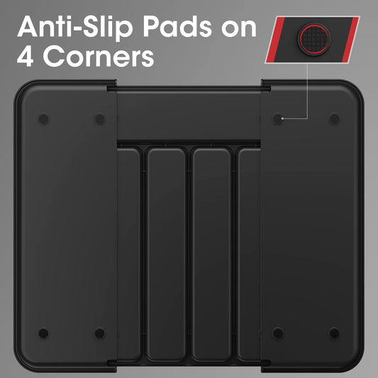 🍴 Expandable Silverware Organizer – Adjustable Kitchen Drawer Tray for Utensils, Cutlery, Forks, and Knives – Multipurpose Storage Solution – Black, Medium ✅