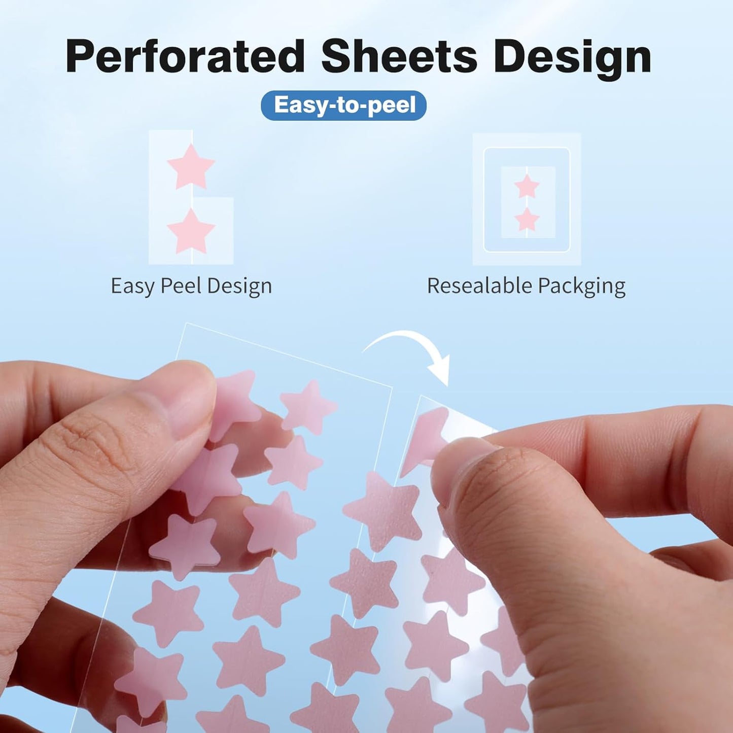 Pimple Patches for Face – Hydrocolloid Acne Spot Stickers with Tea Tree, Salicylic Acid & Cica Oil – Colorful Star-Shaped Zit Covers – 3 Sizes (10mm, 12mm, 14mm) – 200 Count