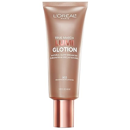 Makeup True Match Lumi Glotion – Natural Glow Enhancer and Illuminating Highlighter, Bronzing Drops for a Sun-Kissed Glow, Shade 903 Medium