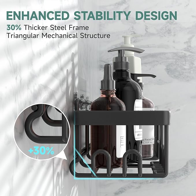 Rustproof & Waterproof Shower Caddy 6-Pack – No-Drill Adhesive Bathroom Shelves with Soap Holder, Large Capacity Wall-Mounted Organizer for Bathroom, Kitchen & Home Decor