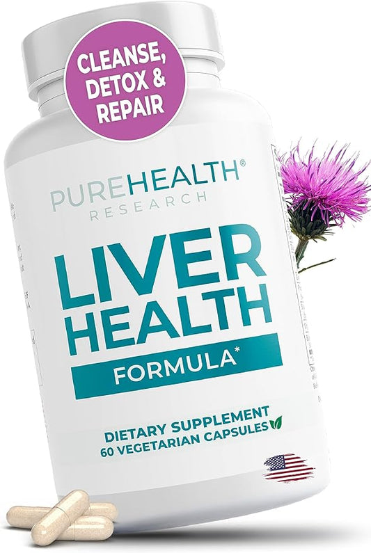 Liver Health Supplement – Liver Cleanse, Detox & Repair with Milk Thistle, Artichoke Extract, Dandelion Root, Turmeric & Berberine – 11 Natural Nutrients – 30-Day Supply