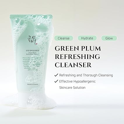 "Green Plum Refreshing Gel Cleanser – Deep Pore Cleansing Face Wash for Acne & Blackheads – Korean Skincare for All Skin Types (100ml / 3.38 fl oz)"