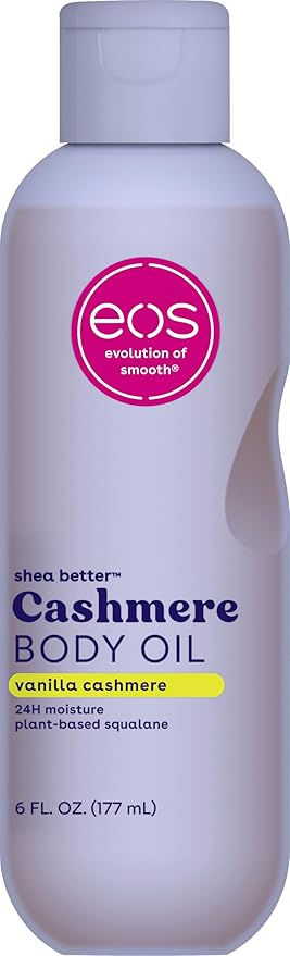 Cashmere Body Oil – Vanilla Cashmere Scent, 24-Hour Moisture, with Plant-Based Squalane to Soothe, Soften, and Smooth Dry Skin, 6 fl oz