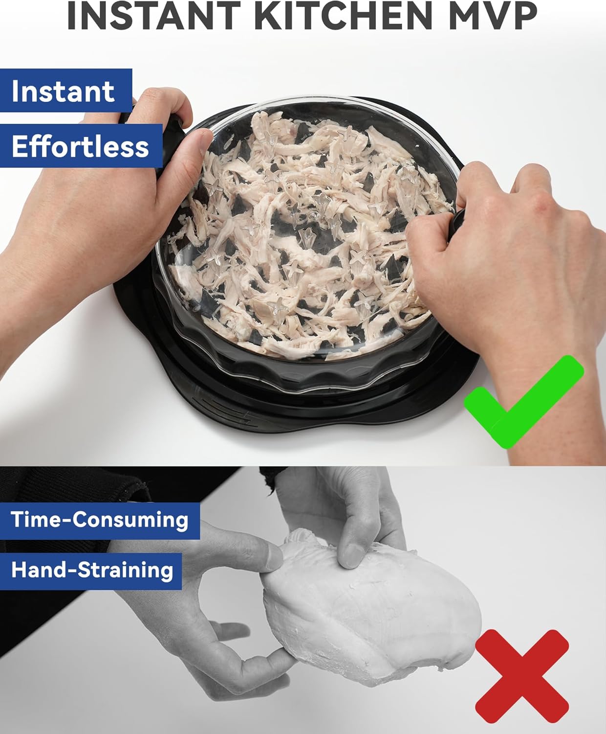 Chicken Shredder Tool – Manual Twist Grinder for Shredding Chicken, Meat, Vegetables, and More – Elegant Black ✅