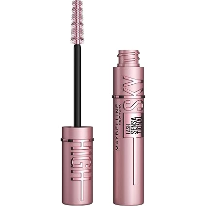"Sky High Washable Mascara – Volumizing, Lengthening, Curling, Defining, Buildable Formula in Blackest Black"