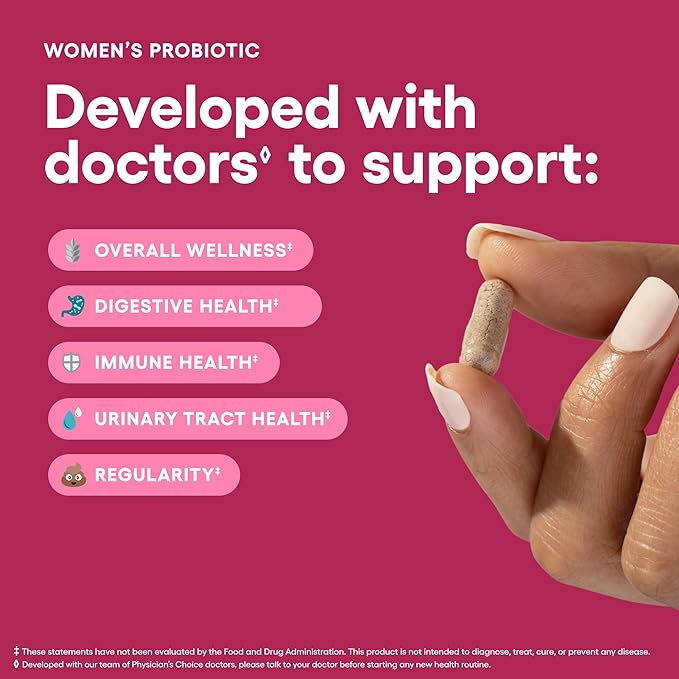 Probiotics for Women – pH Balance, Digestive, Urinary Tract & Feminine Health – 50 Billion CFU – 6 Unique Strains – Organic Prebiotics & Cranberry Extract – 30 Capsules