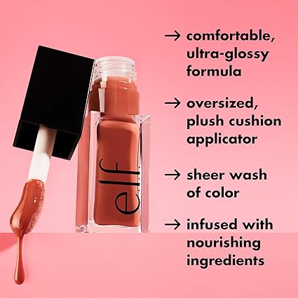Glow Reviver Tinted Lip Oil – Nourishing Formula with Jojoba Oil for a High-Shine Finish | Vegan & Cruelty-Free | Shade: Rose Envy