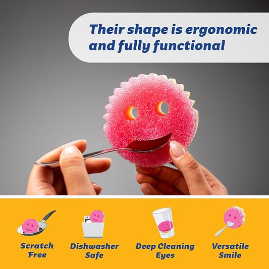 Dual-Sided Dish Scrubber Sponges – Non-Scratch Multi-Surface Cleaning Pads for Kitchen and Bathroom – Soft & Firm Texture – 3 Count (Online Exclusive) ✅