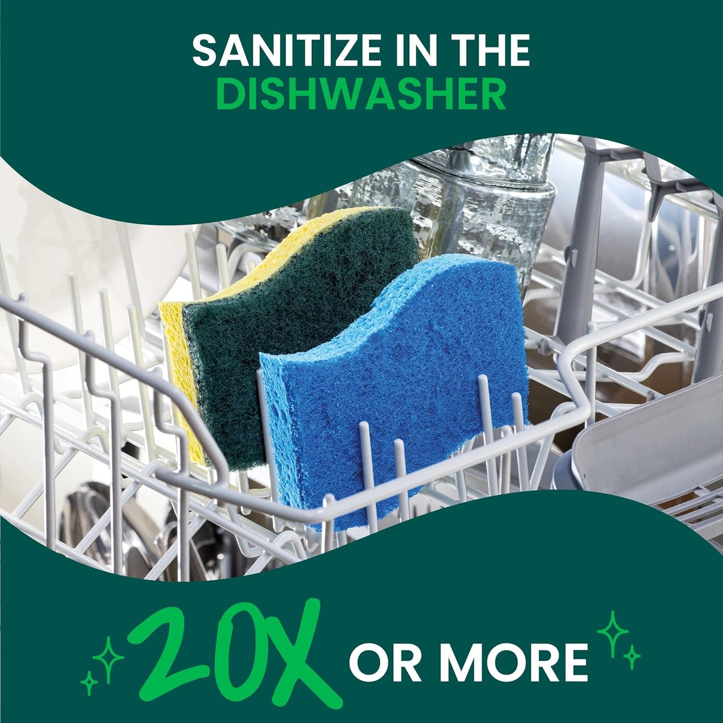 Zero Scratch Multi-Surface Scrub Sponges – Nonstick Safe Dish and Bathroom Cleaning Pads (6 Pack) 🧼✨