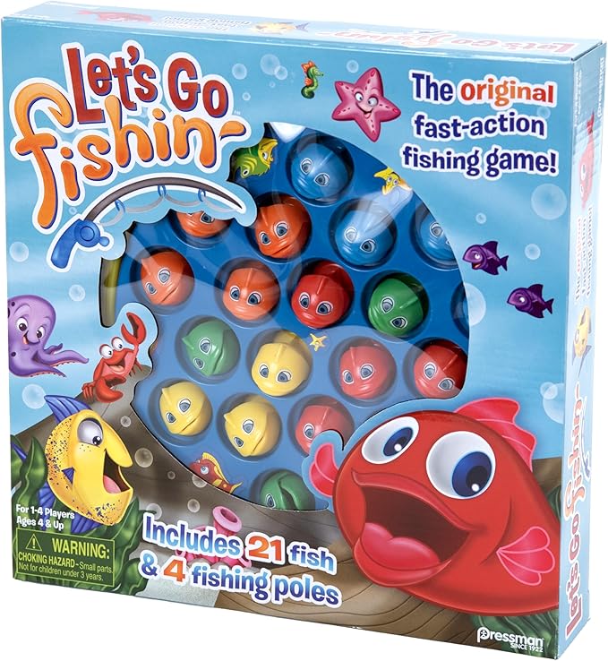 "Let's Go Fishin' - The Original Fast-Action Fishing Game, 1-4 Players"     Ask ChatGPT