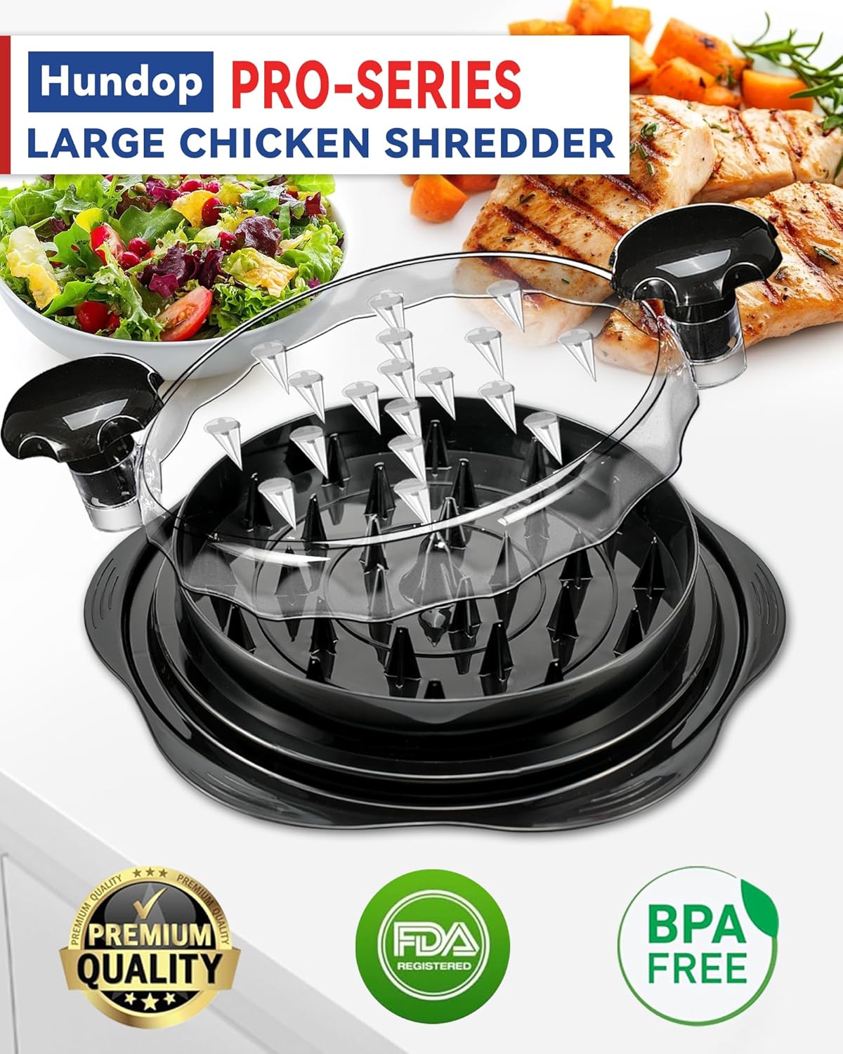 Chicken Shredder Tool – Manual Twist Grinder for Shredding Chicken, Meat, Vegetables, and More – Elegant Black ✅