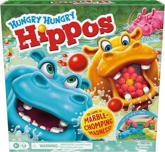 "Exciting Marble-Chasing Hippo Game for Preschoolers | Quick Set-Up & Easy Storage | Ages 4+ | 2 to 4 Players"