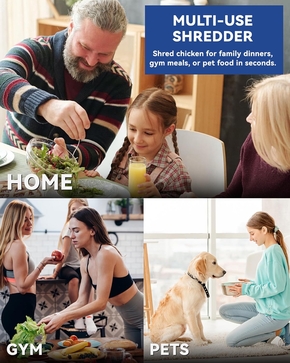 Chicken Shredder Tool – Manual Twist Grinder for Shredding Chicken, Meat, Vegetables, and More – Elegant Black ✅