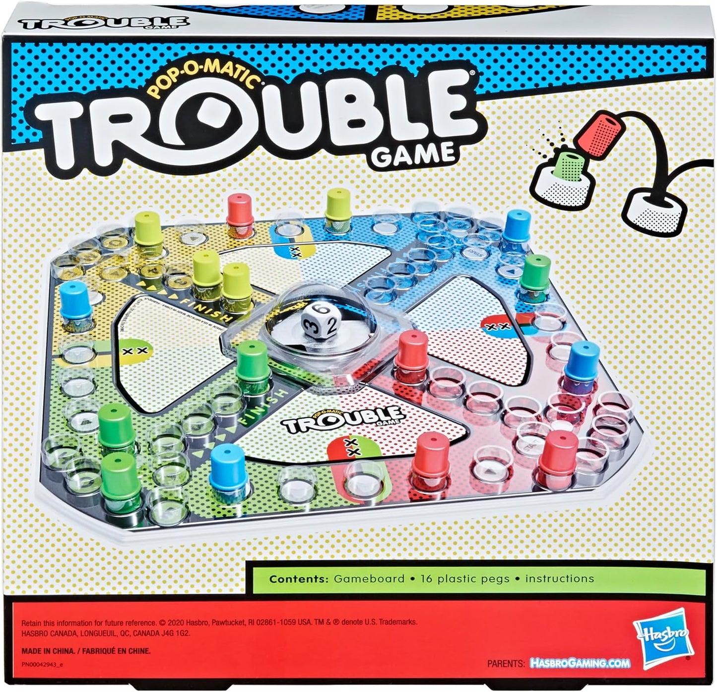 "Pop-O-Matic Trouble Board Game for Kids | 2-4 Players | Family Fun for Ages 5+"