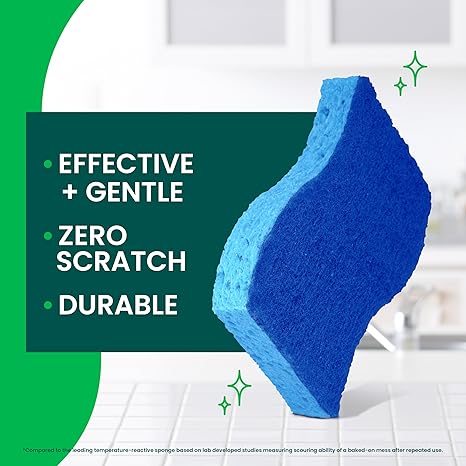 Zero Scratch Multi-Surface Scrub Sponges – Nonstick Safe Dish and Bathroom Cleaning Pads (6 Pack) 🧼✨