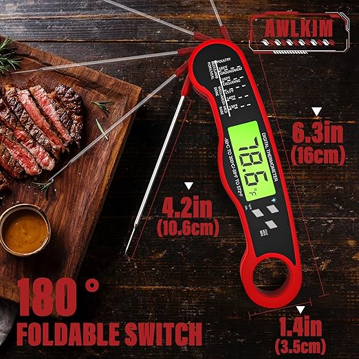 Digital Meat Thermometer for Cooking – Instant Read Food Thermometer with Backlight & Hold Function, Kitchen Essential for BBQ, Grilling, and Holiday Gifting 🥩🌡️