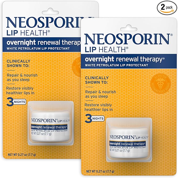 Lip Health Overnight Renewal Therapy, 0.27 oz, Pack of 2 – Nighttime Moisturizing Treatment for Dry, Cracked Lips