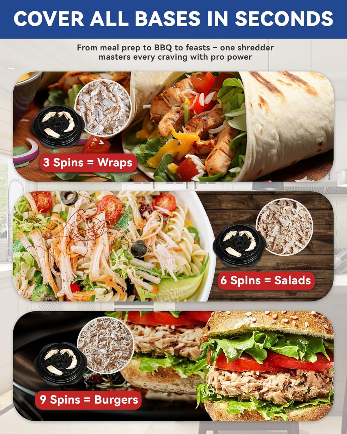 Chicken Shredder Tool – Manual Twist Grinder for Shredding Chicken, Meat, Vegetables, and More – Elegant Black ✅