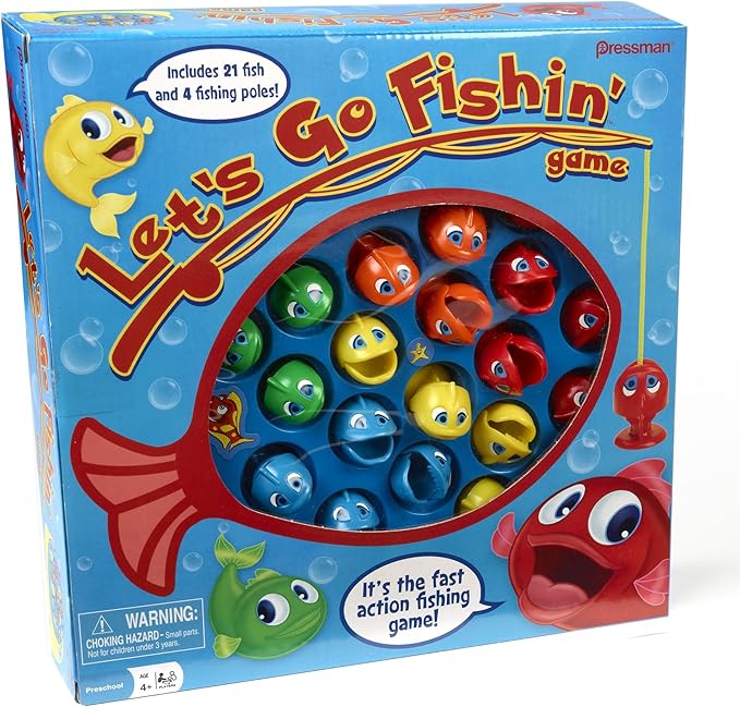 "Let's Go Fishin' - The Original Fast-Action Fishing Game, 1-4 Players"     Ask ChatGPT