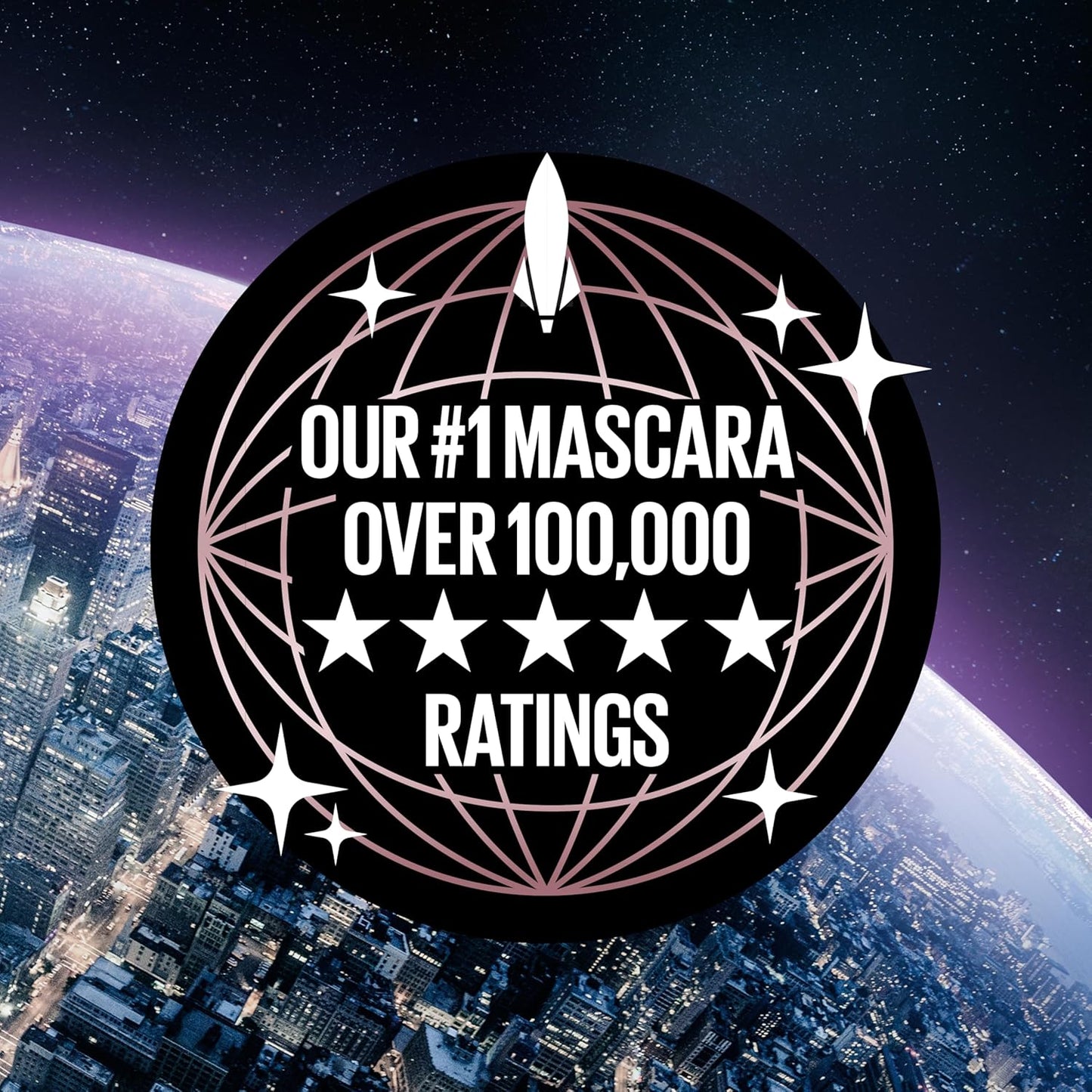 "Sky High Washable Mascara – Volumizing, Lengthening, Curling, Defining, Buildable Formula in Blackest Black"