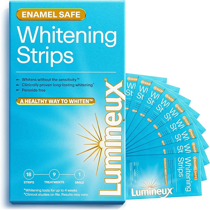 Teeth Whitening Strips – 9 Treatments, Peroxide-Free, Enamel Safe, Dentist Formulated, Sensitivity-Free for Whiter Teeth