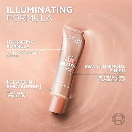 Makeup True Match Lumi Glotion – Natural Glow Enhancer and Illuminating Highlighter, Bronzing Drops for a Sun-Kissed Glow, Shade 903 Medium