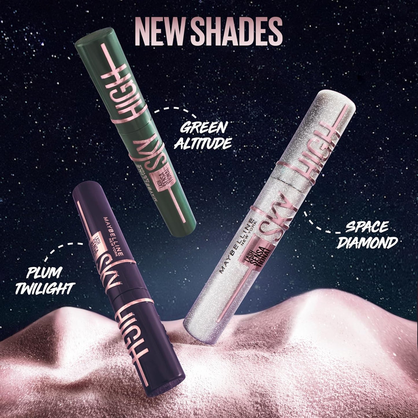 "Sky High Washable Mascara – Volumizing, Lengthening, Curling, Defining, Buildable Formula in Blackest Black"